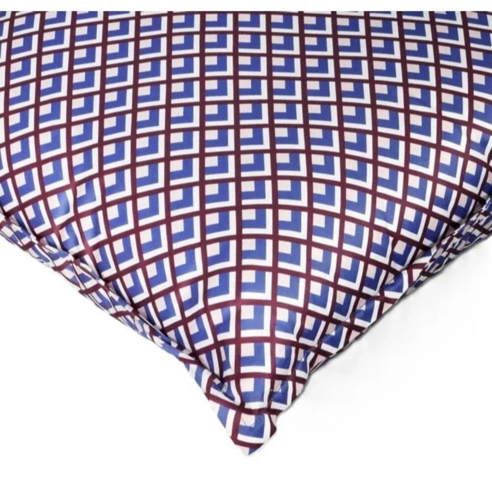 Threshold Burgundy Blue Square Foulard Accent Toss 18